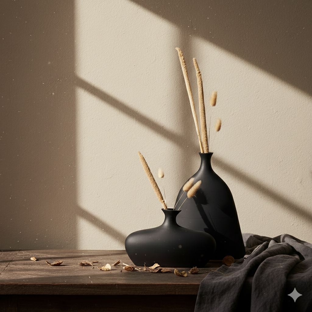 Auro Vase Set-Classic black vase set that adds timeless elegance and versatility to any décor.