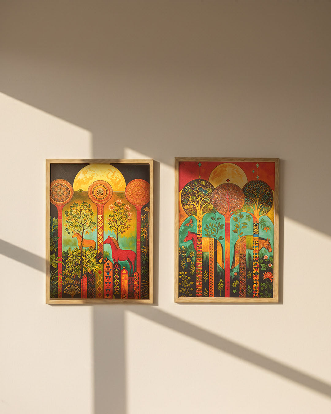 Duo of Heritage – Vibrant Horse Canvas Set