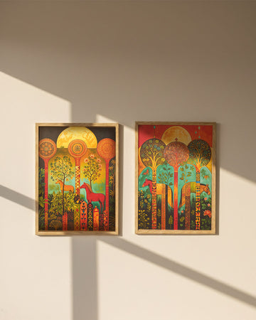 Duo of Heritage – Vibrant Horse Canvas Set