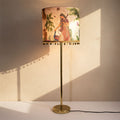 Noor-e-Sitaar - Chic sleek metal lamp paired with a Mughal-inspired ivory Indian lampshade