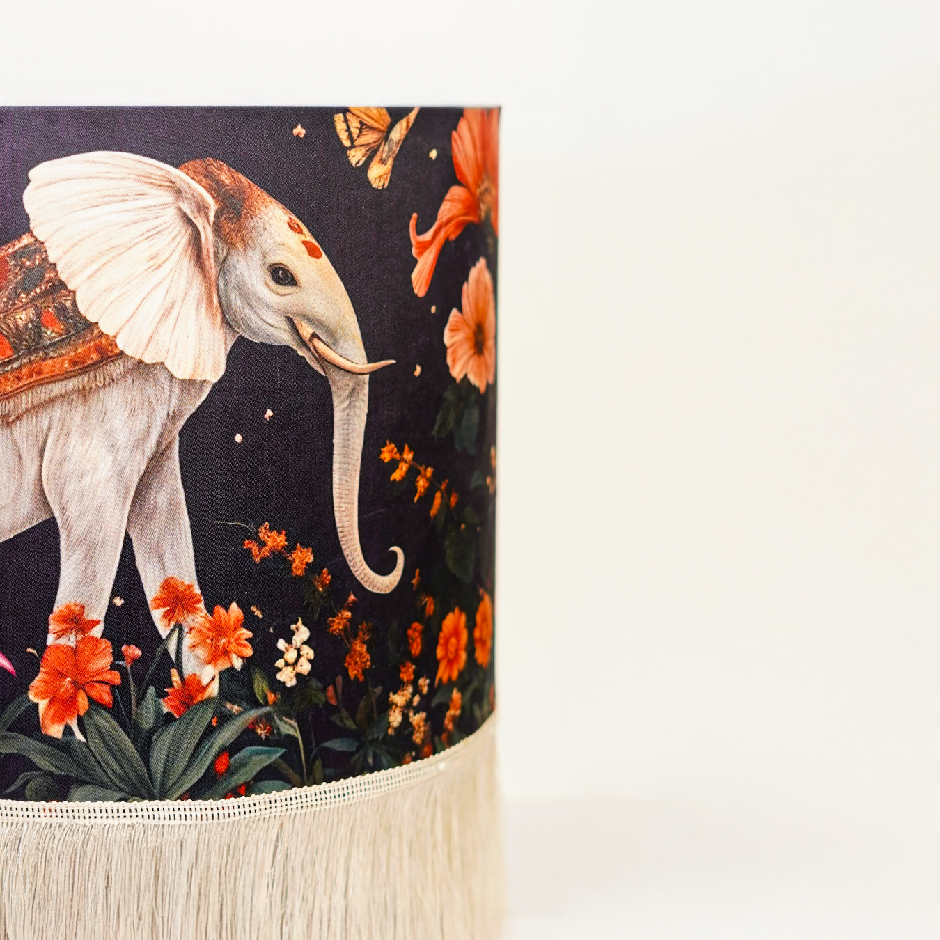 Shaahi Savaari- A statement sleek metal lamp elevated with a timeless Mughal blue  Indian lampshade.