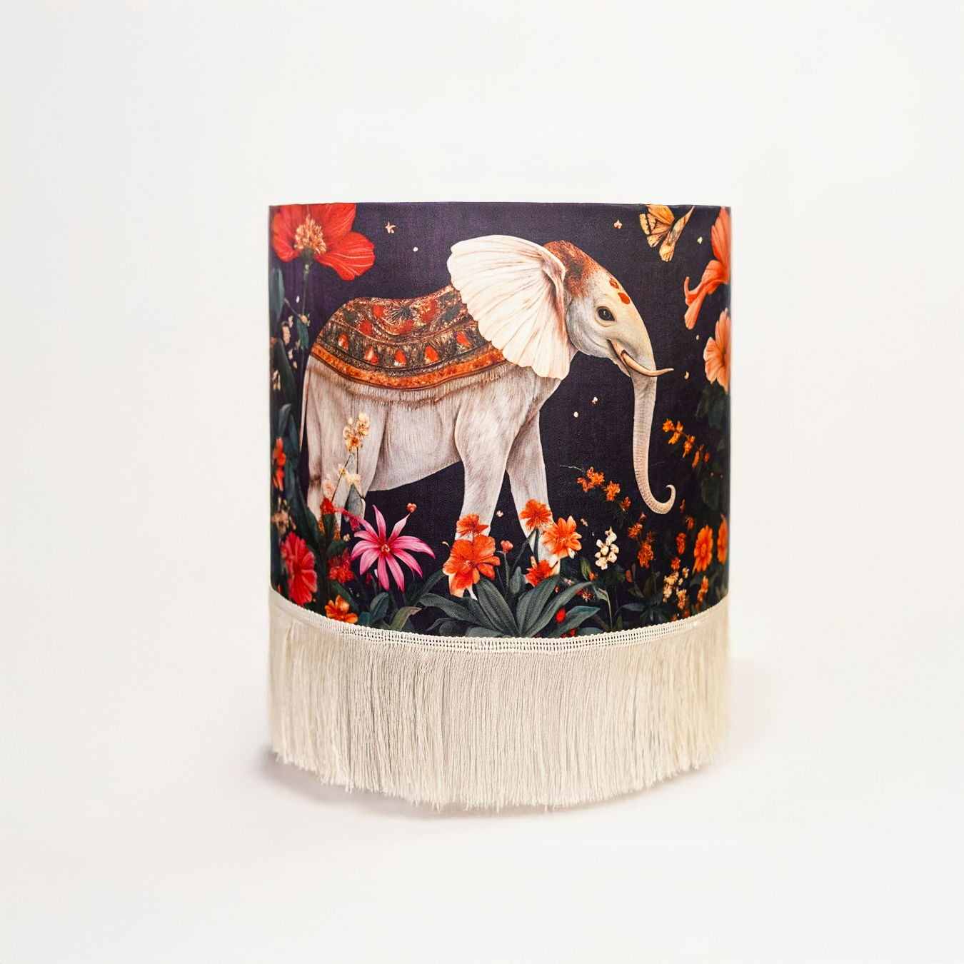 Shaahi Savaari- A statement sleek metal lamp elevated with a timeless Mughal blue  Indian lampshade.