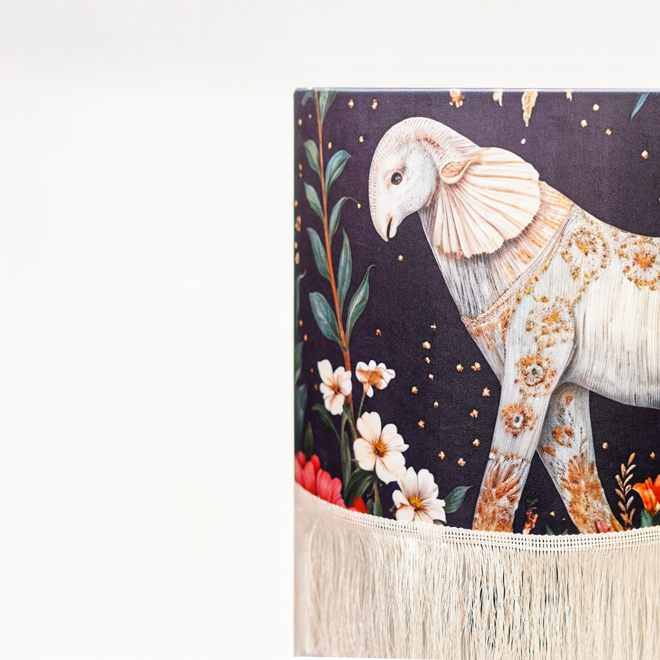 Shaahi Savaari- A statement sleek metal lamp elevated with a timeless Mughal blue  Indian lampshade.