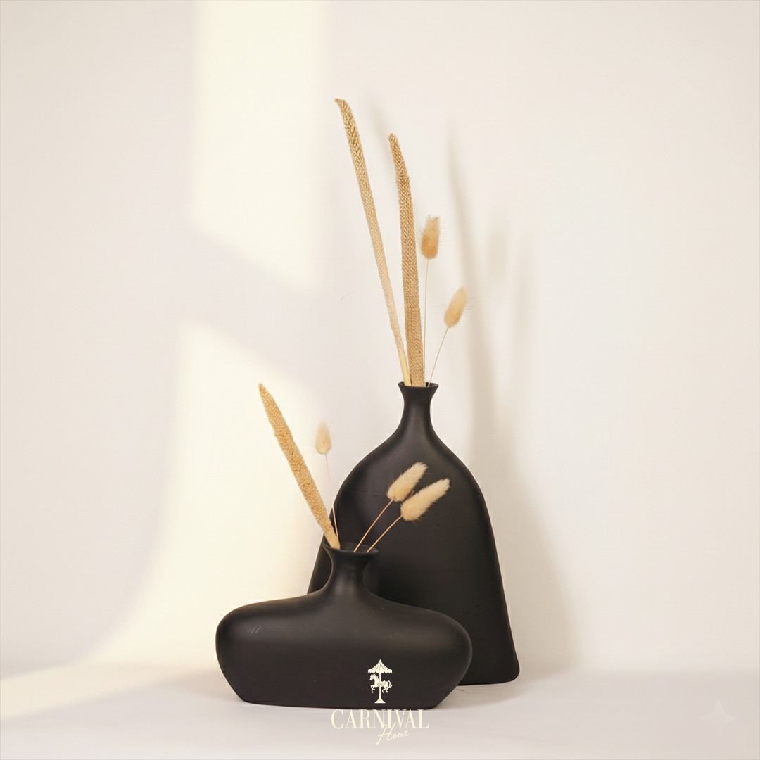 Auro Vase Set-Classic black vase set that adds timeless elegance and versatility to any décor.
