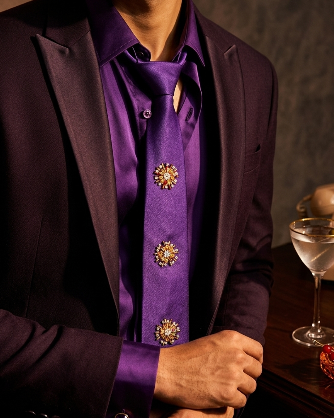 Eclipse d’Or — Rich Embroidered Evening Tie.