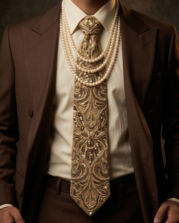 Royal Zari Gold Embroidered Tie